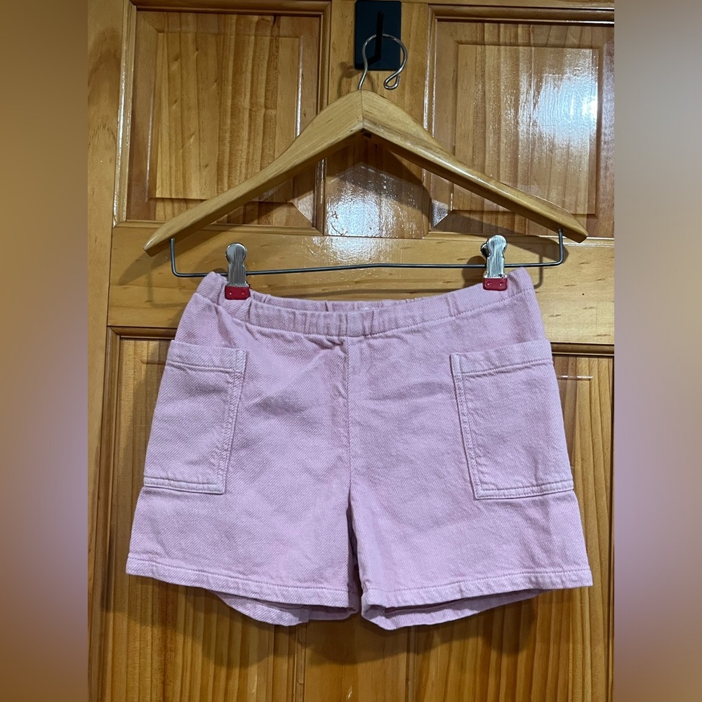 Girls Bonpoint Button Pink Cargo Utility Chino Shorts Size 12